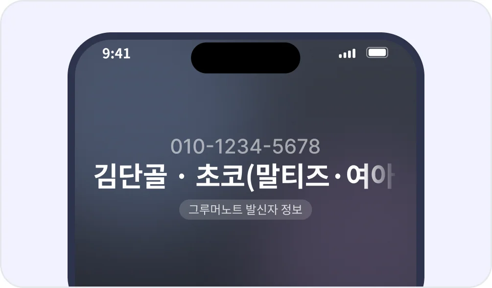 iPhone 수신 화면